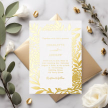 Weiße botanische Luxushochzeit aus Gold