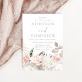 Weiße botanische Rose während der Hochzeiten Einladung