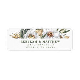 Weiße botanische Rücksendeadressen-Aufkleber