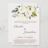 Weiße Bouquet spanische Hochzeit einladen Einladung (Vorderseite)