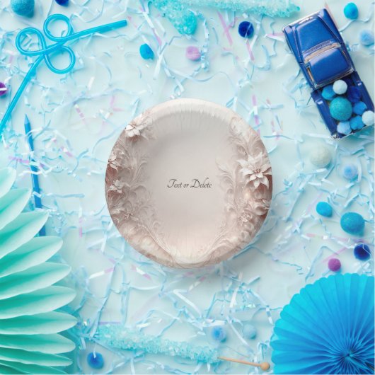 Weiße Bowle aus Elfenbein Pappteller (Party)