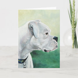 Weiße Boxer-Hundekunst-Gruß-Karte Karte