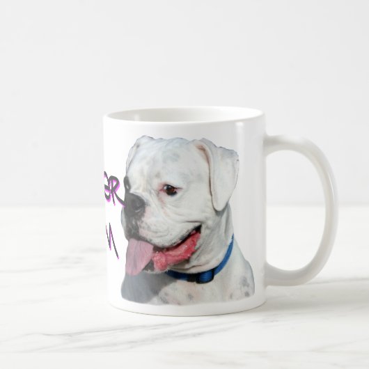 Weiße Boxer-Mama-Tasse Kaffeetasse (Rechts)