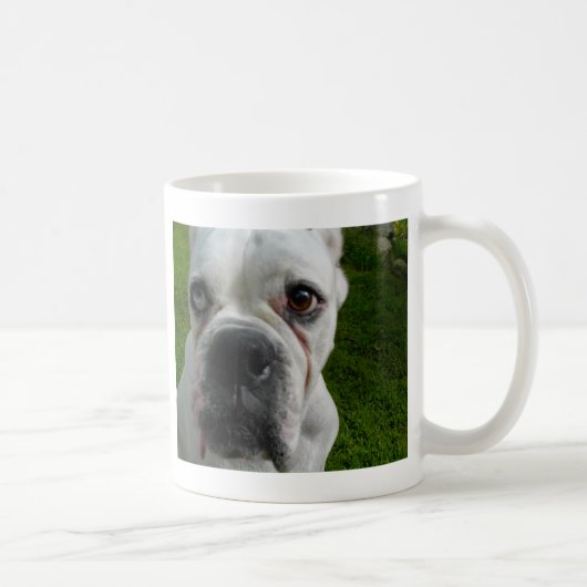 Weiße Boxer-Tasse Kaffeetasse (Rechts)