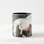 Weiße Boxer-Tasse Zweifarbige Tasse (Mittel)