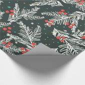 Weiße Brandzweige - Weihnachtsdekoration Geschenkpapier (Ecke)