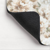 Weiße Braune Blumen Mousepad (Ecke)