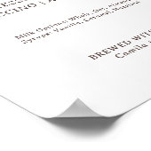 Weiße & Braune Hochzeitskaffeebar Poster (Ecke)