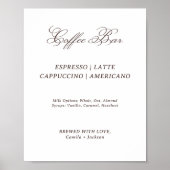 Weiße & Braune Hochzeitskaffeebar Poster (Vorne)