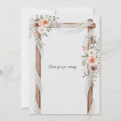 Weiße braune Rustikale Blumenhochzeit Einladung (Rückseite)