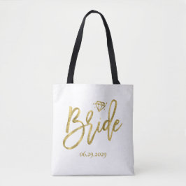 Weiße Braut mit Diamant-Hochzeitstasche Tasche
