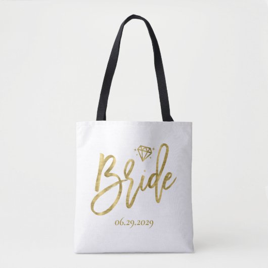 Weiße Braut mit Diamant-Hochzeitstasche Tasche (Vorderseite)