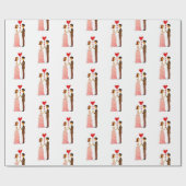 Weiße Braut und Bräutigam in Liebe Hochzeit Geschenkpapier (Flach)