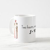 Weiße Braut und Bräutigam in Liebe Hochzeit Kaffeetasse (Vorderseite Links)