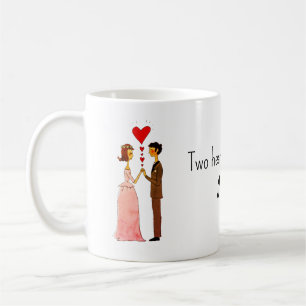 Weiße Braut und Bräutigam in Liebe Hochzeit Kaffeetasse