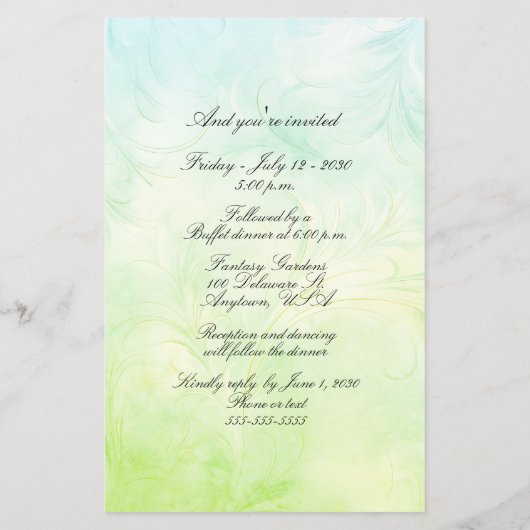 Weiße Braut und Groom-Hochzeitszettel (Rückseite)