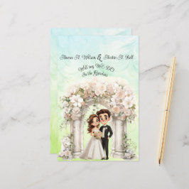 Weiße Braut und Groom-Hochzeitszettel