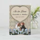 Weiße Braut und Hochzeit Einladung (Stehend Vorderseite)