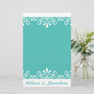 Weiße Brautgrotte Aquamarin Elegante Hochzeit