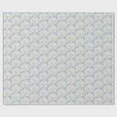Weiße Brauthortensien auf sanftem Blau Geschenkpapier (Flach)