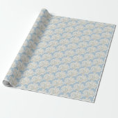 Weiße Brauthortensien auf sanftem Blau Geschenkpapier (Ungerollt)
