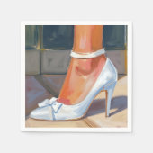 Weiße Brautschuhe Hochzeit Serviette (Vorderseite)