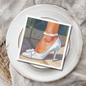Weiße Brautschuhe Hochzeit Serviette