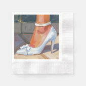 Weiße Brautschuhe Hochzeit Serviette (Vorderseite)