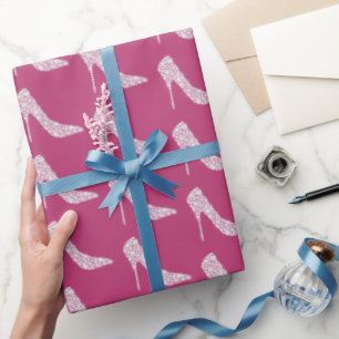 Weiße Brautschuhe mit rosa Diamanten Geschenkpapier