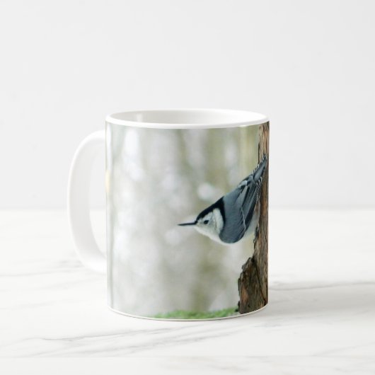 Weiße Breasted Kleiber-Tasse Kaffeetasse (Vorderseite Links)