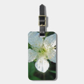 Weisse Brombeerblüte Gepäckanhänger (Vorderseite vertikal)