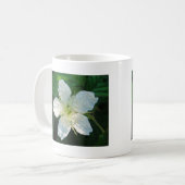 Weisse Brombeerblüte Kaffeetasse (Vorderseite Links)