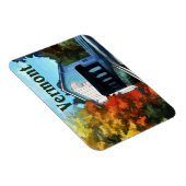 Weiße Brücke farbenfrohe Herbstvermont Magnet (Rechte Seite)