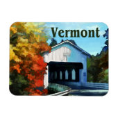 Weiße Brücke farbenfrohe Herbstvermont Magnet (Horizontal)