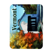 Weiße Brücke farbenfrohe Herbstvermont Magnet (Vertikal)