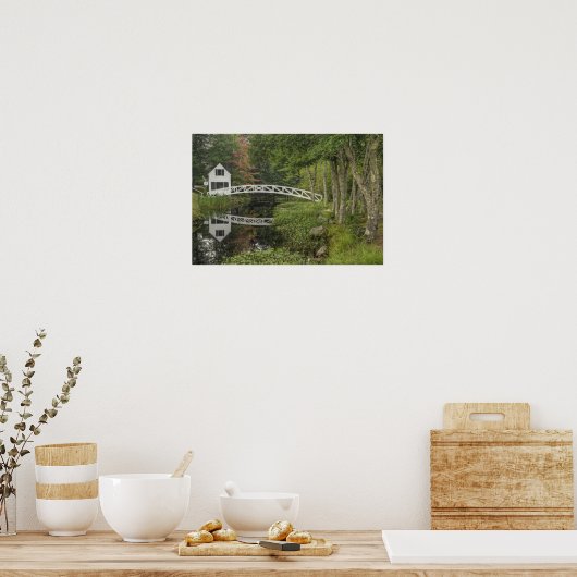 Weiße Brücke, Somesville, Mount Wüste Poster (Küche)