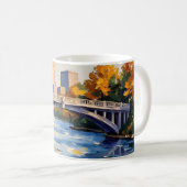 Weiße Brücke über den White River in Indianapolis Kaffeetasse (VorderseiteRechts)
