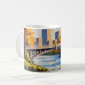 Weiße Brücke über den White River in Indianapolis Kaffeetasse (Vorderseite Links)