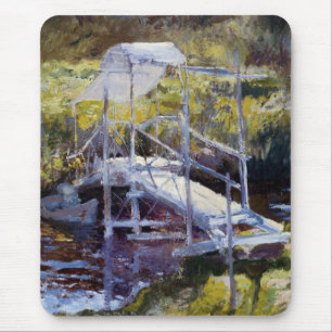 Weiße Brücke von John Twachtman Mousepad