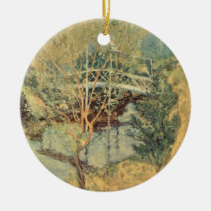 Weiße Brücke von Twachtman, Vintage-Impressionismu Keramikornament