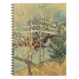 Weiße Brücke von Twachtman, Vintage Impressionismu Notizblock