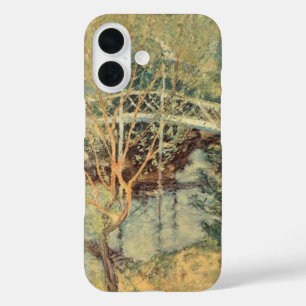 Weiße Brücke von Twachtman, Vintager Impressionism iPhone 16 Hülle