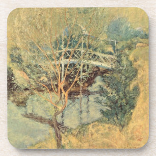 Weiße Brücke von Twachtman, Vintager Impressionism Getränkeuntersetzer