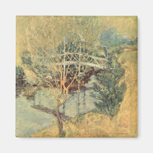 Weiße Brücke von Twachtman, Vintager Impressionism Magnet (Vorne)