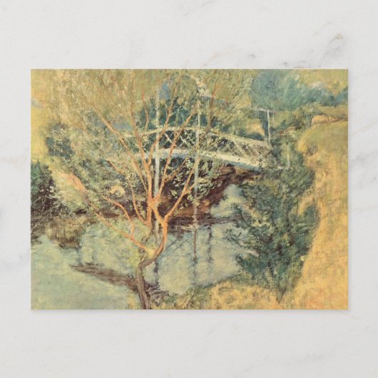 Weiße Brücke von Twachtman, Vintager Impressionism Postkarte (Vorderseite)