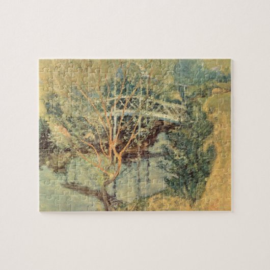 Weiße Brücke von Twachtman, Vintager Impressionism Puzzle (Horizontal)
