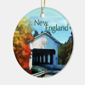 Weiße Brücken-bunter Herbst Neu-England Keramik Ornament (Links)
