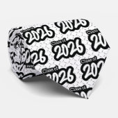 Weiße Brush-Klasse 2026 Neck Tie Krawatte (Gerollt)