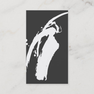 WEISSE BRUSHSTROKE auf DK GRAY Business Card Visitenkarte