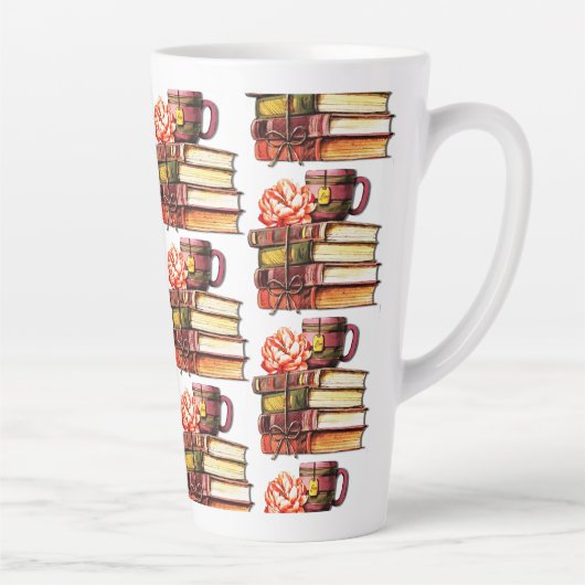 Weiße Bücher und Tee Milchtasse (Rechts)